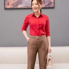 Áo Sơ Mi Dài Tay Cổ Đức Nẹp Dấu Khuy cơ bản phù hợp nhiều kiểu dáng NKSM2010011 ( Ko kèm QU/CV/PK)