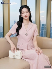 Set sơ mi nẹp cúc sang + Chân váy xếp Lady UKBD2606012 ( Cả set gồm áo + chân váy, không kèm PK )