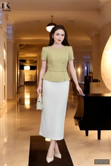 Ao kí giả đai eo cúc đồng xinh xắn, mềm mát, mịn NKSM2503009