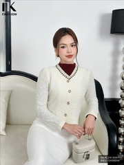 Áo Dạ Chun Bèo Cổ NK Fashion Công Sở Nữ Sang Trọng, Nữ Tính Vải Mềm Mại NKAL2410001