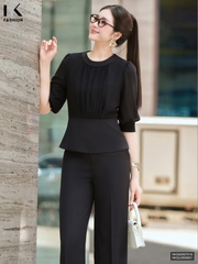 Sơ mi peplum phối nhún NKSM2607016 ( Áo rời ko kèm CV/QU/PK )
