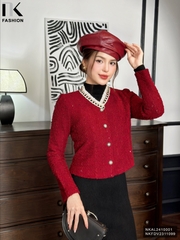 Áo Dạ Chun Bèo Cổ NK Fashion Công Sở Nữ Sang Trọng, Nữ Tính Vải Mềm Mại NKAL2410001