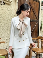 Sơ Mi Lụa Cổ Nơ NK FASHION Thời Trang Công Sở Trẻ Trung, Sang Trọng, Dễ Phối Đồ NKSM2409018