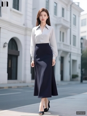 Sơ mi cổ V lá cổ dễ mặc UNSM2507025