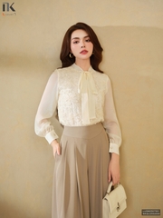 Sơ mi ren phối tơ kiểu cách mới lạ, sang xin LUSM2508015