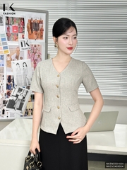 Áo Kí Giả Xước 2 Nắp Túi Sang Trọng, Thanh Lịch Vải Mềm Mịn NKSM2501025 ( Ko kèm CV/PK/QU)