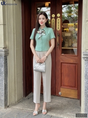 Quần baggy cạp cúc chun sau dễ mặc UKQU2504018