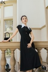 Đầm vai chờm phối cổ đơn giản mà sang LUDV2504001