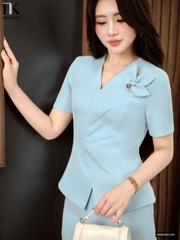 Set kí giả ly eo + chân váy A gọn gàng, lịch sự NKBD2601001