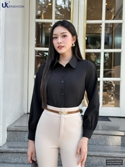 Sơ mi mí nẹp dài tay lịch sự, duyên dáng UKSM2409006