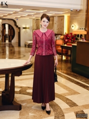 Sơ mi lá cổ phối ôm vừa kiểu cách NKSM2507002