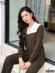 Bộ Đồ Thể Thao Phối Cổ NK Fashion Công Sở Nữ Năng Động, Thoải Mái Vải Mềm Mịn NKBD2410003