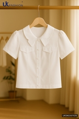 Sơ mi cổ kiểu bo gấu nắp túi UKSM2507026