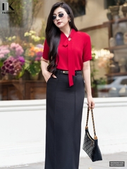 Sơ mi cổ tàu xếp điệu đà, nhẹ nhàng NKSM2601026