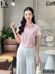 NK Fashion Áo Sơ Mi Kẻ Cổ Đức Túi Ốp Trẻ Trung, Nữ Tính NKSM2404009