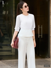 Sơ mi peplum phối nhún NKSM2607016 ( Áo rời ko kèm CV/QU/PK )