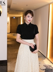 Chân Váy Xoè Dệt Nổi Sang Trọng, Nữ Tính Vải Mềm Mịn NKCV2502002