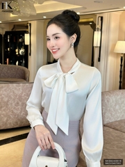Sơ Mi Lụa Cổ Nơ NK FASHION Thời Trang Công Sở Trẻ Trung, Sang Trọng, Dễ Phối Đồ NKSM2409018