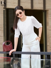 Sơ mi peplum phối nhún NKSM2607016 ( Áo rời ko kèm CV/QU/PK )