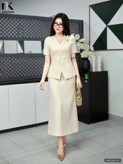 Set kí giả ly eo + chân váy A gọn gàng, lịch sự NKBD2601001