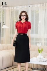 Áo Sơ Mi Cộc tay Cổ Sen Xếp Cổ NKSM2303010