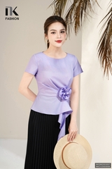 Sơ mi xếp hoa eo sang đẹp, xịn NKSM2503007