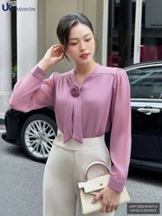 Sơ mi tơ cổ vạt hoa cực xinh xắn UKFSM2409014