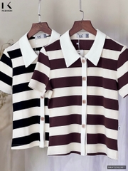 Áo thun kẻ to cúc nẹp kiểu dáng mới, trẻ trung, năng động NKAT2502007