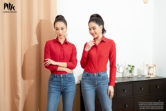 Áo Sơ Mi Dài Tay Cổ Đức Nẹp Dấu Khuy cơ bản phù hợp nhiều kiểu dáng NKSM2010011 ( Ko kèm QU/CV/PK)