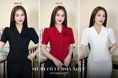 Áo Sơ Mi Cổ Ve Hoa Ngực  Lên Form Đứng Dáng NKSM2412002 ( Không kèm Quần, CV + PK)
