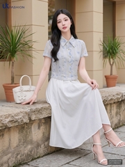 Áo ren cổ đức croptop trẻ trung xinh xắn dễ phối đồ UKSM2604008