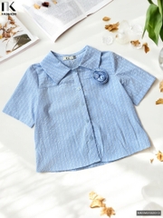 Sơ mi kẻ hoa ngực xinh xắn, trẻ trung, điệu đà NKSM2502013