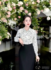 Sơ mi hoa cổ sen vạt kép xinh xắn, mới lạ NKSM2502010