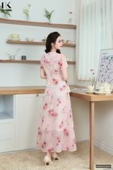 Set hoa áo peplum + chân váy xoè xinh xắn, điệu đà NKBD2503003 ( Bao gồm cả áo và chân váy)