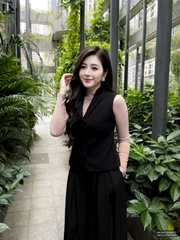 Gile 2 lớp cổ ve liền lịch sự, nhẹ nhàng NKAK2509002