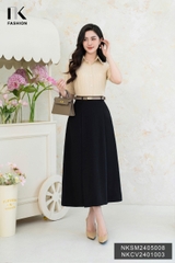 Chân Váy Dài Xếp Ly NK Fashion Công Sở Nữ Thiết Kế Basic Sang Trọng, Chất Liệu Vải Nhập Hàn Co Giãn, Mềm Mịn NKCV2401003