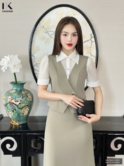 Áo Sơ Mi Cổ Đức Gile Sang Trọng, Quý Phái Vải Mềm Mịn NKSM2410001 ( Ko kèm QU/CV/PK)