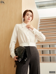 Sơ mi cổ đức bo gấu kiểu dáng mới trẻ trung sang xịn LUSM2506022