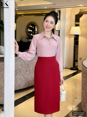 SƠ MI CỔ NƠ TAY BỒNG TRẺ TRUNG, THANH LỊCH NKSM2409002