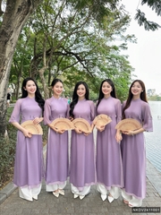 Áo dài 2 tà duyên dáng, mới lạ NKDV2411001 ( ko kèm quần + PK)