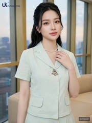 Set sơ mi nẹp cúc sang + Chân váy xếp Lady UKBD2606012 ( Cả set gồm áo + chân váy, không kèm PK )