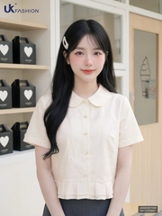 Sơ mi ly súp bèo gấu UKSM2607006 ( Áo rời không kèm CV/QU/PK)