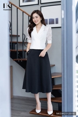 Áo Sơ Mi Cổ Vest Giao Cúc Phối Tơ Ánh  NKSM2112016