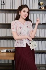 Áo sơ mi hoạ tiết hồ điệp điệu đà, nữ tính, mềm mại, mát mịn NKSM2505001