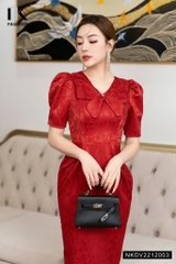 Đầm Bút Chì Gấm NK Fashion cao cấp, cực hack dáng cho mọi cô gái NKDV2212003