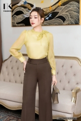Áo Sơ Mi Dài Tay Tơ Nơ Cổ NK Fashion Công Sở Nữ Thanh Lịch Vải Mềm Mịn NKSM2303001