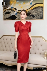 Đầm Bút Chì Gấm NK Fashion cao cấp, cực hack dáng cho mọi cô gái NKDV2212003