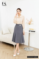Chân Váy Nữ Công Sở NK Fashion  Dáng Dài Đuôi Cá Lệch Kèm Đai Eo, Chất Liệu Co Giãn Nhẹ NKCV2112001