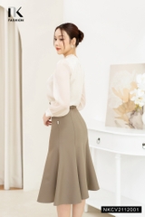 Chân Váy Nữ Công Sở NK Fashion  Dáng Dài Đuôi Cá Lệch Kèm Đai Eo, Chất Liệu Co Giãn Nhẹ NKCV2112001