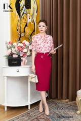 Áo Sơ Mi Hoa Tay Lỡ Buộc Nơ NKSM2302003